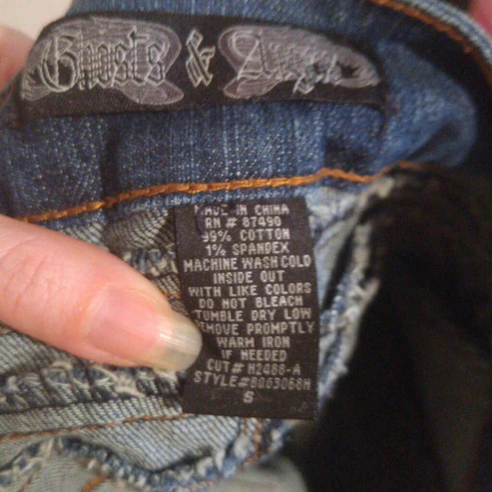 Ghosts & Angels denim mini skirt size small